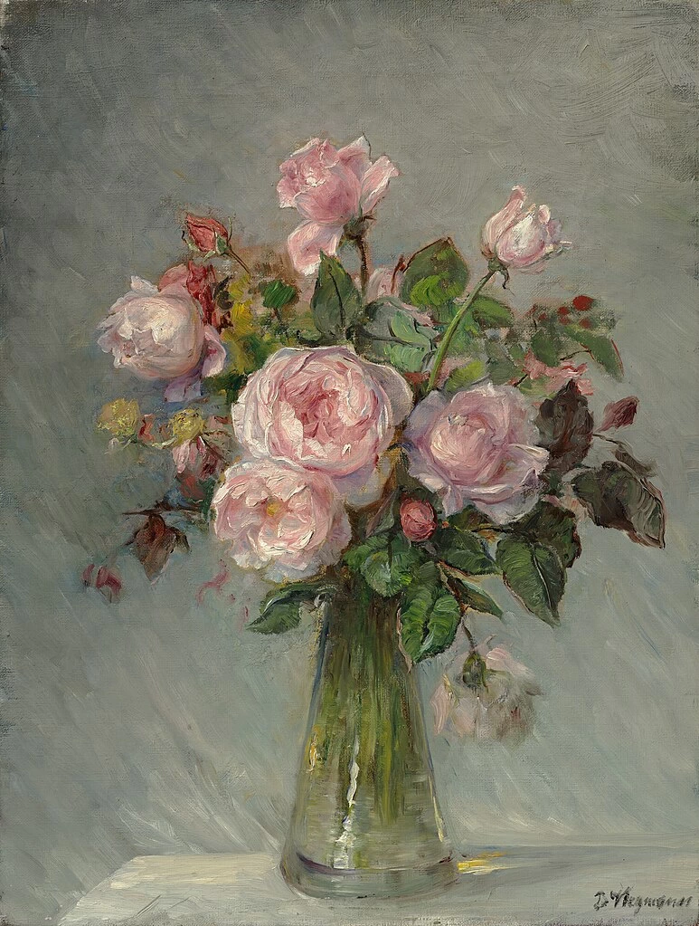 Rose in un vaso di vetro